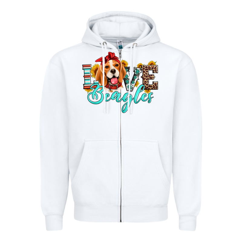 Love Beagles Zipper Hoodie by Artiststas | Teevron