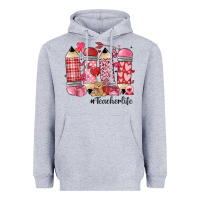 Heather Grey valentines day teacher life Heavyweight Hoodie - MaliasSmallBusiness