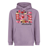 Lavender valentines day teacher life Heavyweight Hoodie - MaliasSmallBusiness