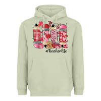 Matcha valentines day teacher life Heavyweight Hoodie - MaliasSmallBusiness