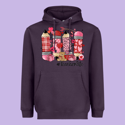 Valentines Day Teacher Life Heavyweight Hoodie Designed By Maliassmallbusiness