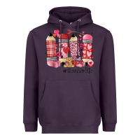 Plum valentines day teacher life Heavyweight Hoodie - MaliasSmallBusiness