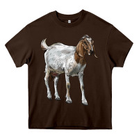 Chocolate Brown Boer Goat Heavy Core Tee - LillyAllenDesigns