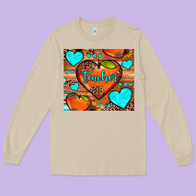 Teacher Hearts Long Sleeve Tee Designed By Jahusdesignshop