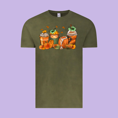 Pumpkins Coffee Cups Vintage Tee Designed By Zillion Design Studio