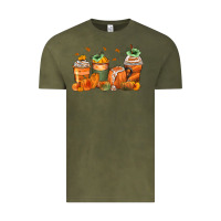 Vintage Olive pumpkins coffee cups Vintage Tee - Zillion Design Studio