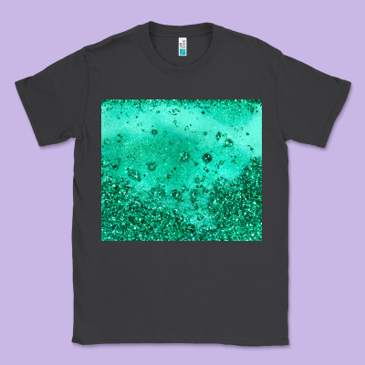 Green Glitter Classic Tee Designed By Jahusdesignshop