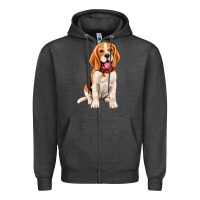 Charcoal Heather beagle Zipper Hoodie - Artiststas