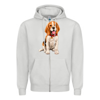 Dove Grey beagle Zipper Hoodie - Artiststas
