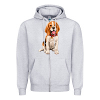 Heather Grey beagle Zipper Hoodie - Artiststas
