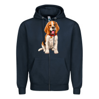 Navy beagle Zipper Hoodie - Artiststas