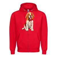 Red beagle Zipper Hoodie - Artiststas
