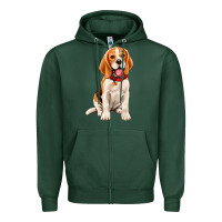 Sports Green beagle Zipper Hoodie - Artiststas