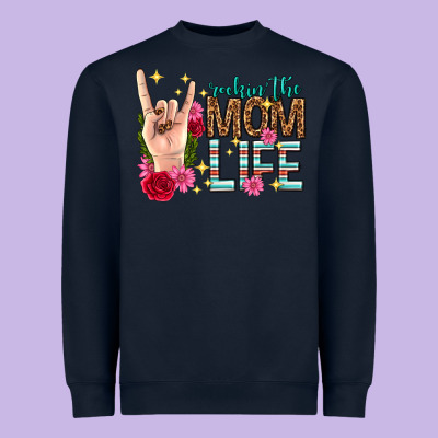 Rockin The Mom Life Mothers Day Heavyweight Sweatshirt Designed By Texasbilliewilder