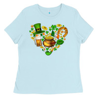 Baby Blue St Patricks heart Ladies Tee - AdoDesignShop