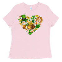Bubblegum Pink St Patricks heart Ladies Tee - AdoDesignShop