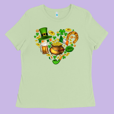 St Patricks Heart Ladies Tee Designed By Adodesignshop