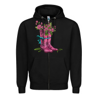 Black valentines day western boots and roses Zipper Hoodie - AdoDesignShop