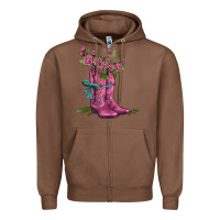 Chestnut valentines day western boots and roses Zipper Hoodie - AdoDesignShop