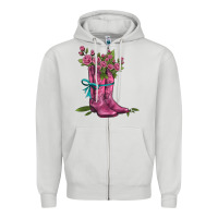 Valentines Day Western Boots And Roses Zipper Hoodie | Teevron