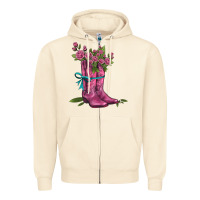 Sandshell valentines day western boots and roses Zipper Hoodie - AdoDesignShop