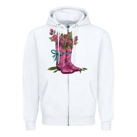 White valentines day western boots and roses Zipper Hoodie - AdoDesignShop