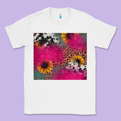 Pink Glitter Leopard Cowhide Classic Tee Designed By Jahusdesignshop