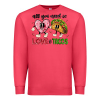 Cardinal all you need is love and tacos Premium Sweatshirt - MaliasSmallBusiness