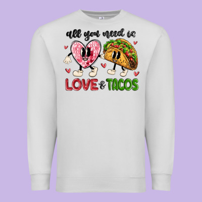 All You Need Is Love And Tacos Premium Sweatshirt Designed By Maliassmallbusiness