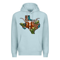Blue Mist longhorn texas map Premium Hoodie - AdoDesignShop