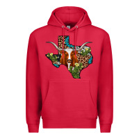 Cardinal longhorn texas map Premium Hoodie - AdoDesignShop