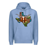 Colony Blue longhorn texas map Premium Hoodie - AdoDesignShop