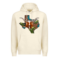 Sandshell longhorn texas map Premium Hoodie - AdoDesignShop