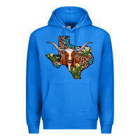 True Royal longhorn texas map Premium Hoodie - AdoDesignShop