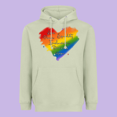 Kindness Equality Peace Love Inclusion Diversity H Heavyweight Hoodie Designed By Maliassmallbusiness