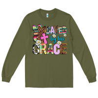 Army Green saved by his grace Long Sleeve Tee - AdoDesignShop