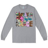 Heather Grey saved by his grace Long Sleeve Tee - AdoDesignShop