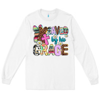 White saved by his grace Long Sleeve Tee - AdoDesignShop