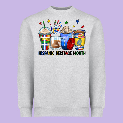 Hispanic Heritage Month Coffee Cups Heavyweight Sweatshirt Designed By Zillion Design Studio