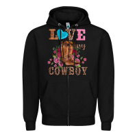Black valentines day love my cowboy Zipper Hoodie - AdoDesignShop