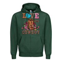 Sports Green valentines day love my cowboy Zipper Hoodie - AdoDesignShop