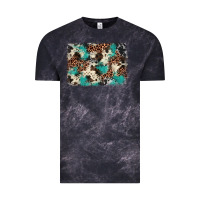 Cloud Black turquoise glitter cowhide background Vintage Tee - BarkalooDesign