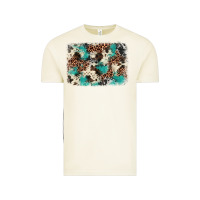 Turquoise Glitter Cowhide Background Vintage Tee | Teevron