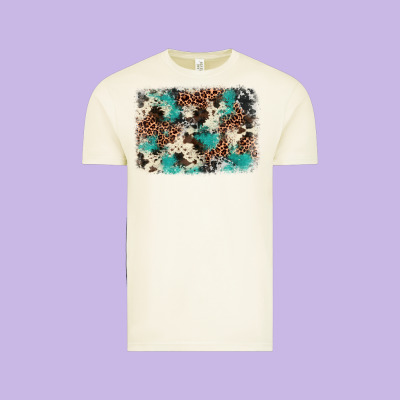 Turquoise Glitter Cowhide Background Vintage Tee Designed By Barkaloodesign
