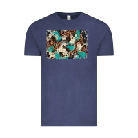 Vintage Denim turquoise glitter cowhide background Vintage Tee - BarkalooDesign
