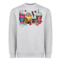 Heather Grey hairstylist coffee cups Heavyweight Sweatshirt - Zillion Design Studio