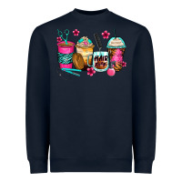 Navy hairstylist coffee cups Heavyweight Sweatshirt - Zillion Design Studio