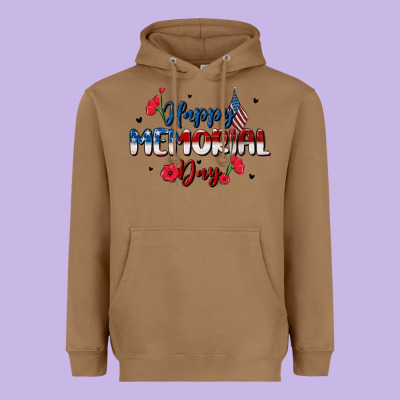 Happy Memorial Day Heavyweight Hoodie Designed By Maliassmallbusiness