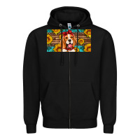 Black beagle with sunflowers license plate Zipper Hoodie - Artiststas