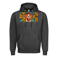 Charcoal Heather beagle with sunflowers license plate Zipper Hoodie - Artiststas